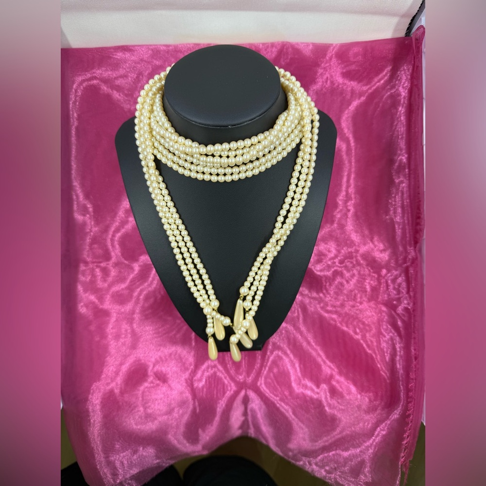 Classic Cream Pearl Wrap Necklace
